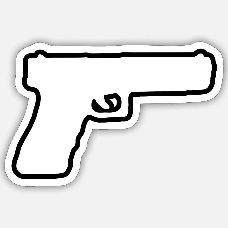 Conception du pistolet 01 Sticker taille S (10 x 10 cm)