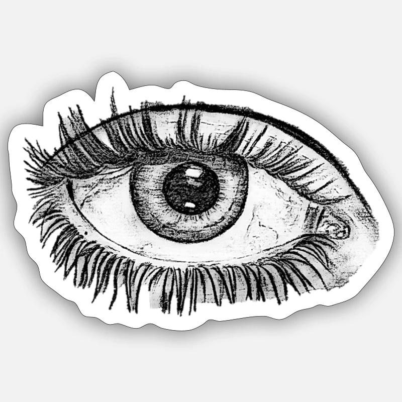 EYE - Sticker size S (10 x 10 cm) - white matte