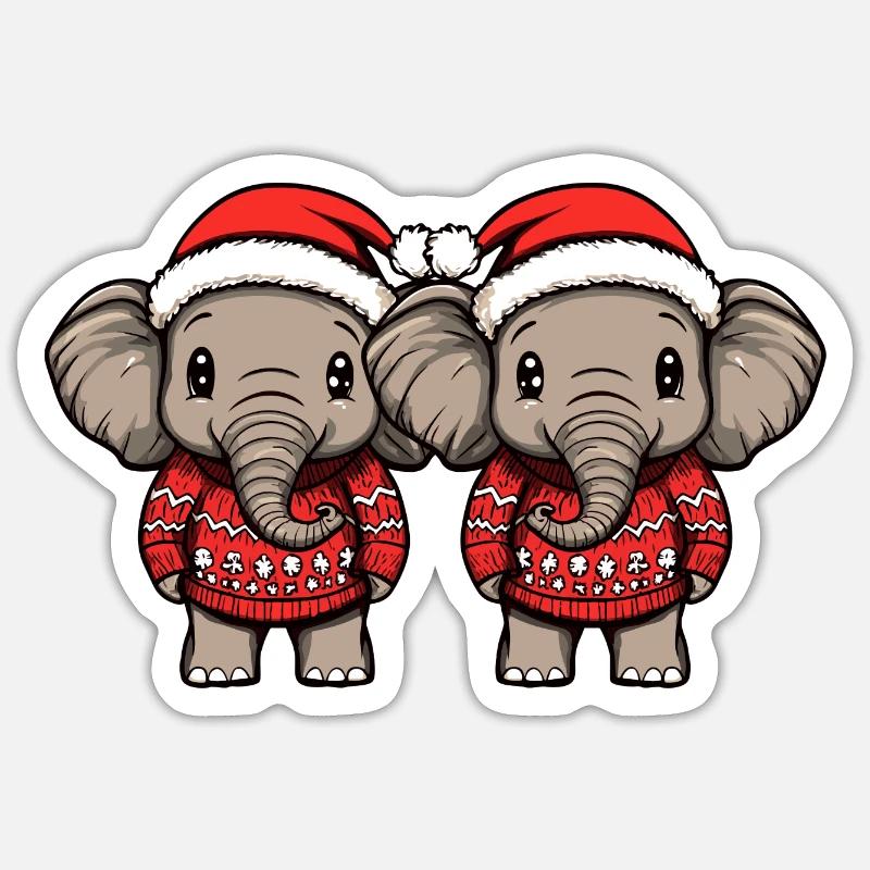 L’équipe de Noël Mammut - Sticker taille S (10 x 10 cm) - blanc mat