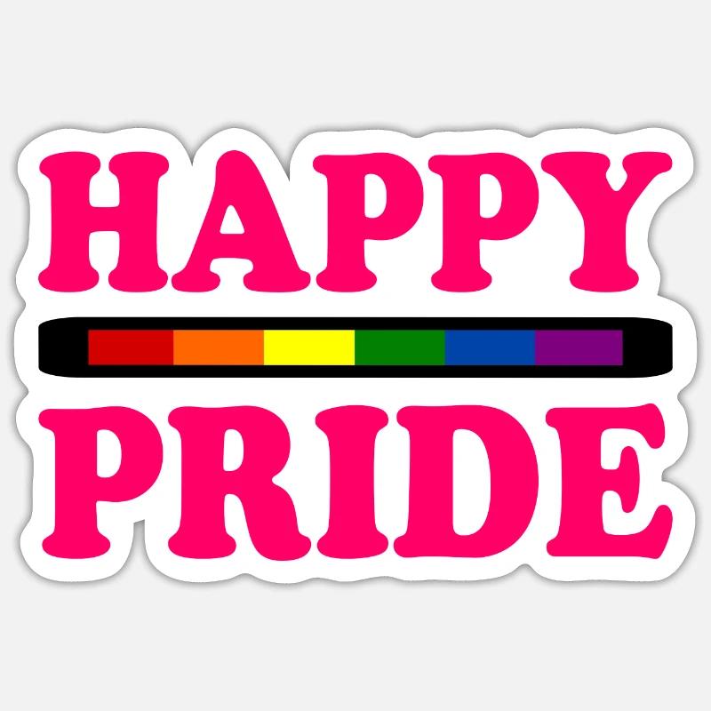 Happy pride - Sticker size S (10 x 10 cm) - white matte