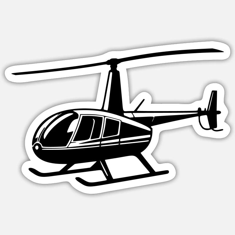 Hubschrauber - Sticker Größe S (10 x 10 cm) - Mattweiß
