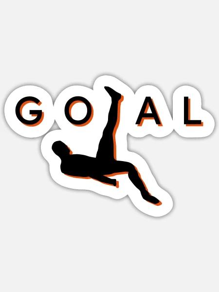 Fußball Fallrückzieher Tor - Sticker Größe S (10 x 10 cm) - Mattweiß