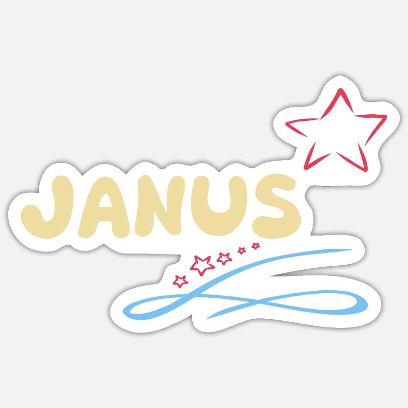 Geschenk Janus Sticker Größe S (10 x 10 cm)