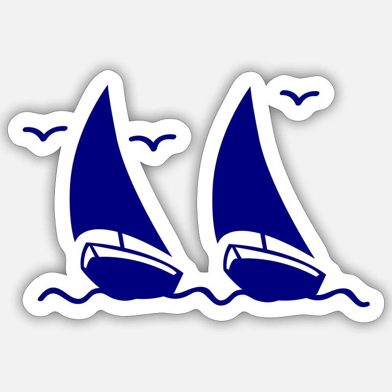 segelboote - Sticker Größe S (10 x 10 cm) - Mattweiß