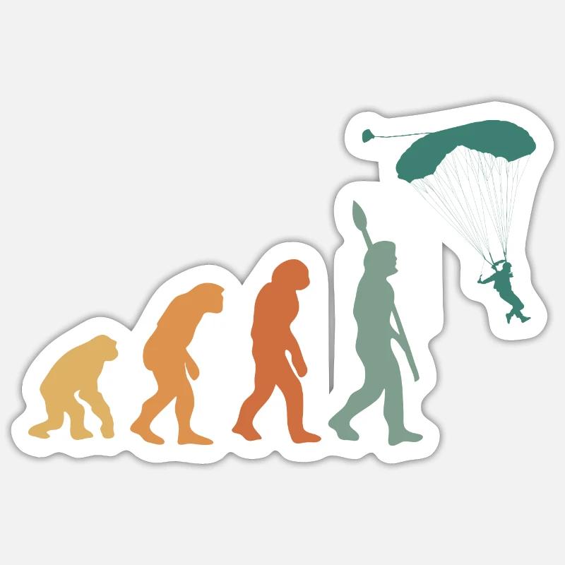 Evolution Retro Paragliding - Sticker size S (10 x 10 cm) - white matte