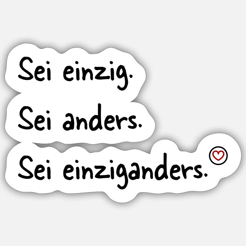 Sei einziganders Sticker Größe S (10 x 10 cm)