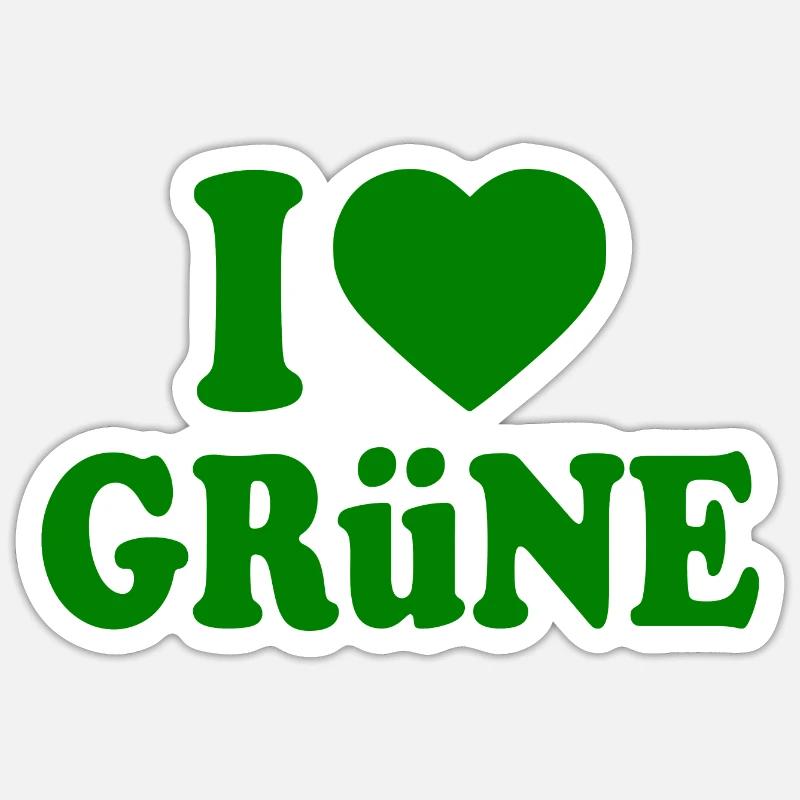 j'adore les verts - Sticker taille S (10 x 10 cm) - blanc mat