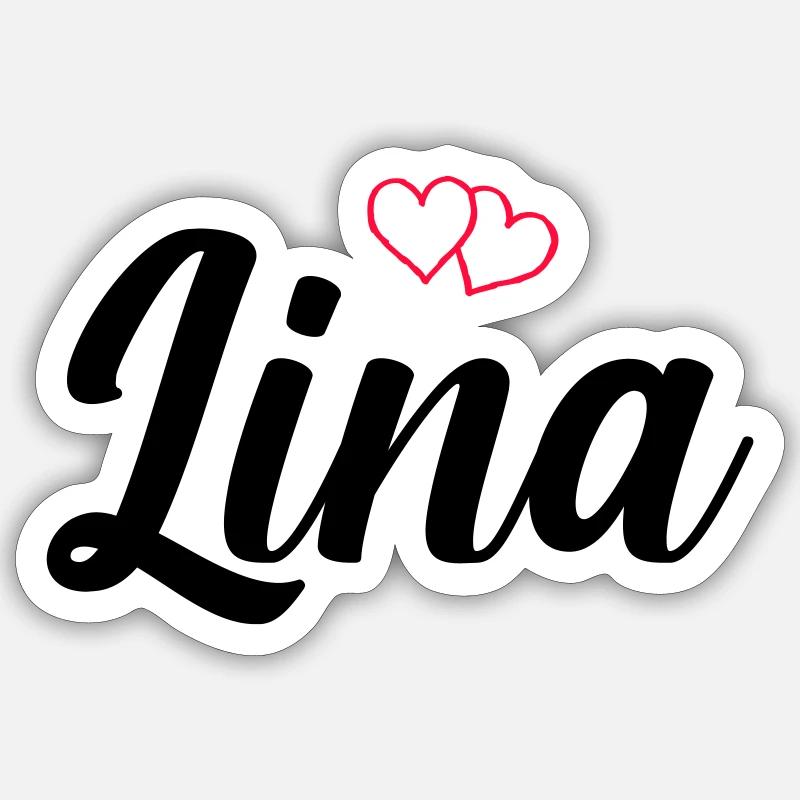 lina name - Sticker Größe S (10 x 10 cm) - Mattweiß
