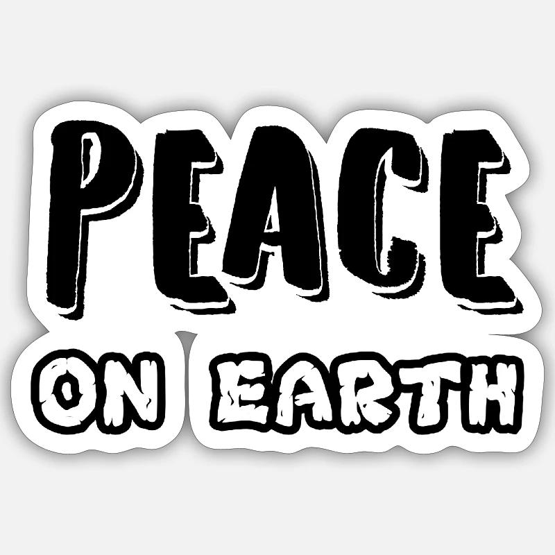 Peace on earth - Sticker size S (10 x 10 cm) - white matte