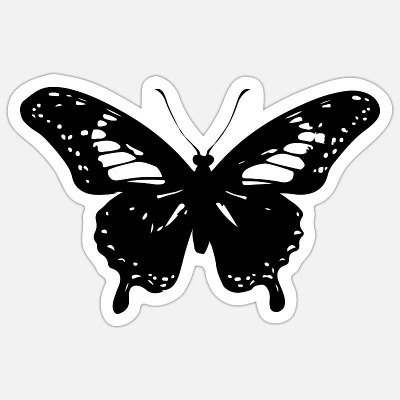 Papillon - Sticker taille S (10 x 10 cm) - blanc mat