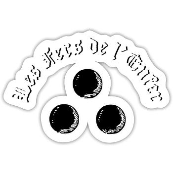 Les Fers de l'Enfer / Die Eisen der Hölle - Pétanque - Sticker Größe S (10 x 10 cm) - Mattweiß - Vorne