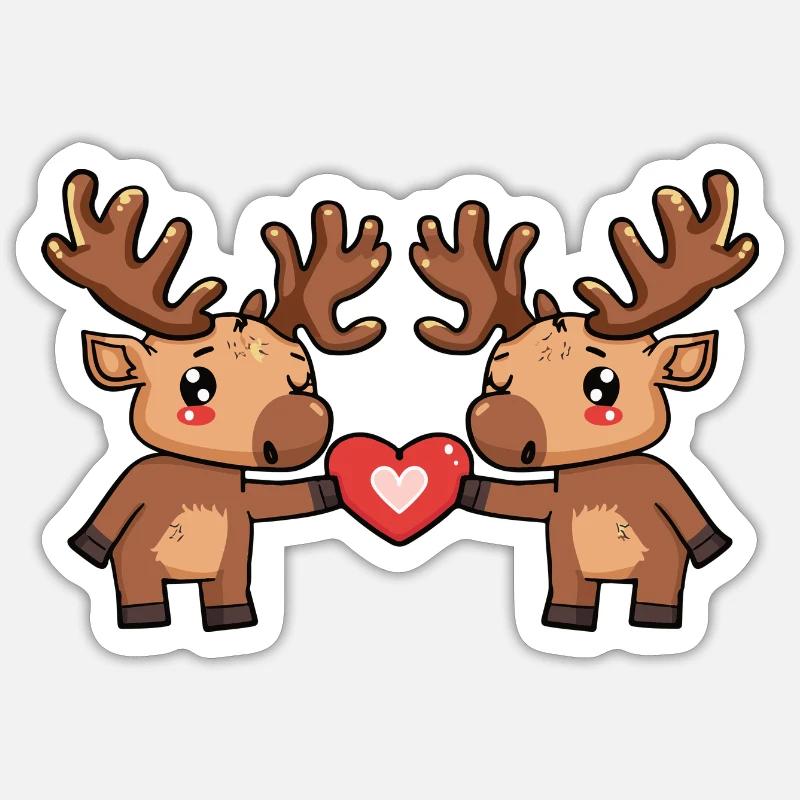 Orignal Couple Saint-Valentin - Sticker taille S (10 x 10 cm) - blanc mat