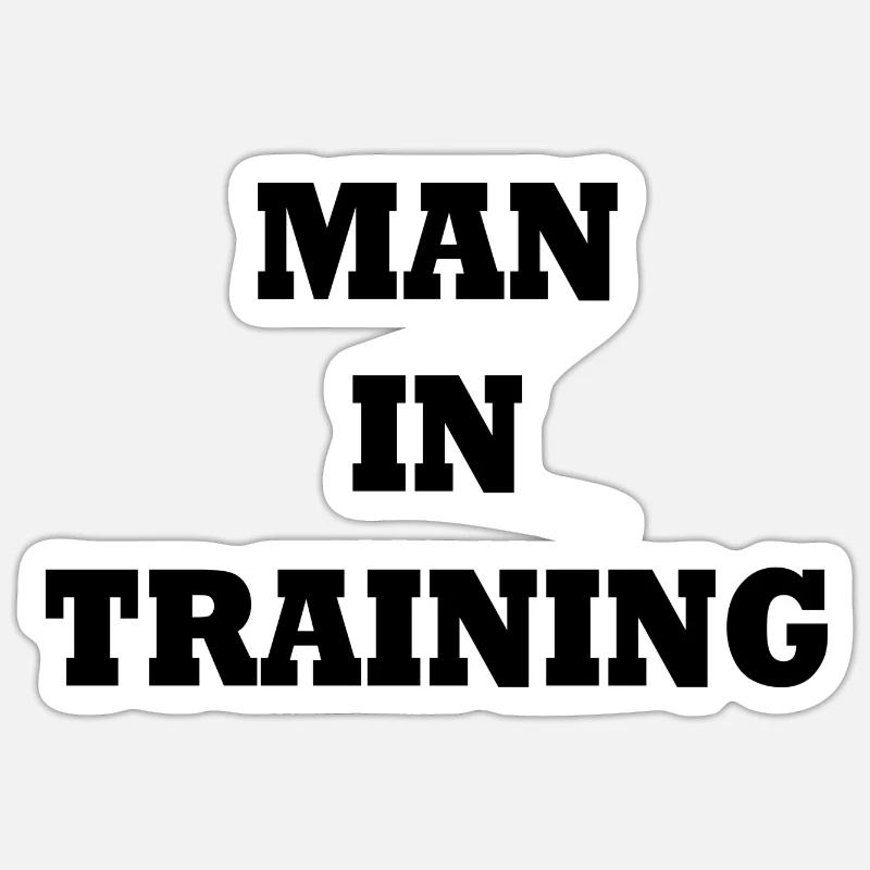 Man in Training - Sticker taille S (10 x 10 cm) - blanc mat