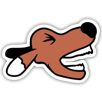 Dog, angry, biting, , barking, barking, loud, yapping - Sticker size S (10 x 10 cm) - white matte - Front