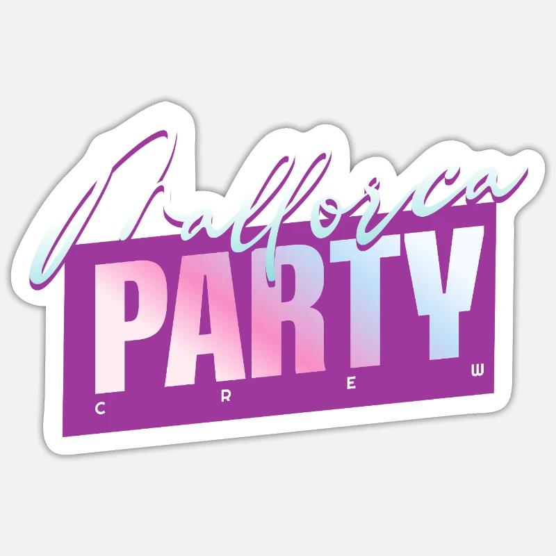 Mallorca Party Crew - Sticker taille S (10 x 10 cm) - blanc mat