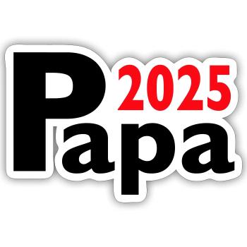 Papa 2025 - Sticker Größe S (10 x 10 cm) - Mattweiß - Vorne