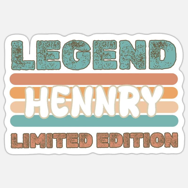 First name Hennry - Sticker size S (10 x 10 cm) - white matte