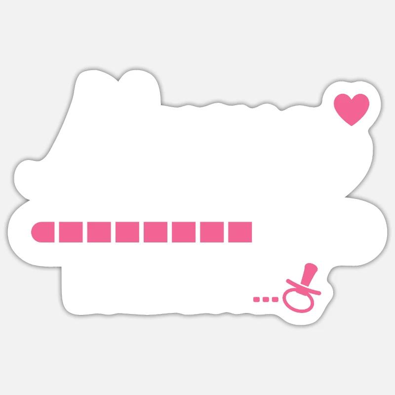 Progéniture Bébé Mère Grossesse - Sticker taille S (10 x 10 cm) - blanc mat