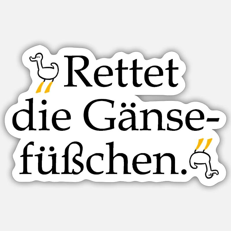 Rettet die Gänsefüßchen! - Sticker Größe S (10 x 10 cm) - Mattweiß