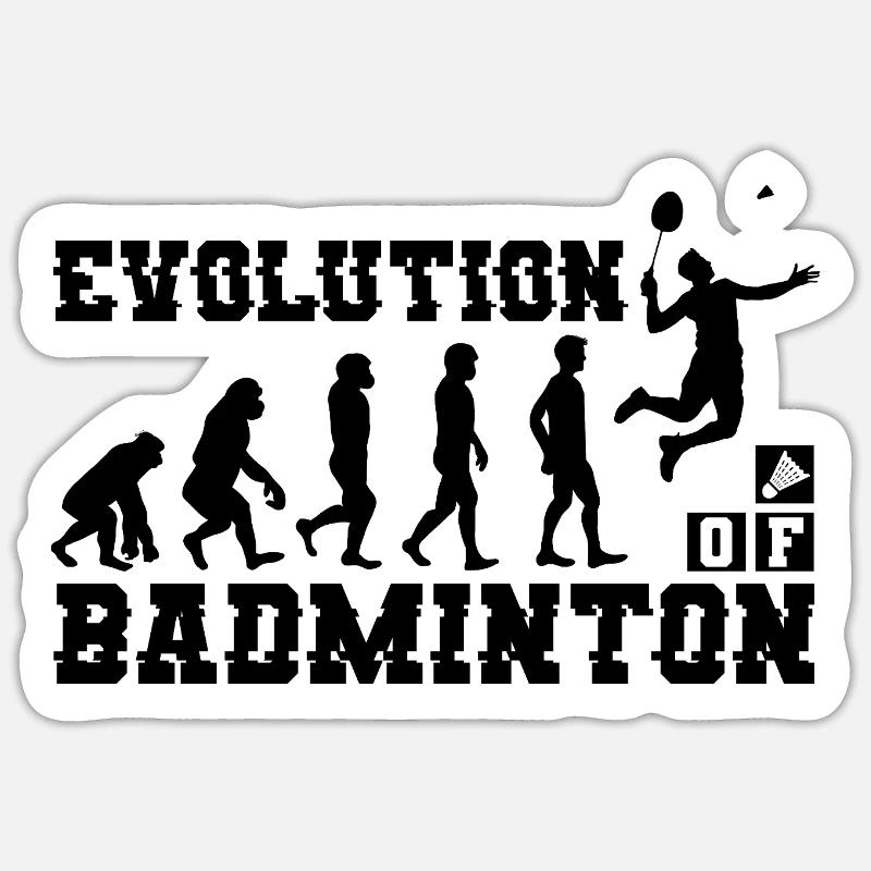 Badminton Evolution Silhouette - Sticker taille S (10 x 10 cm) - blanc mat