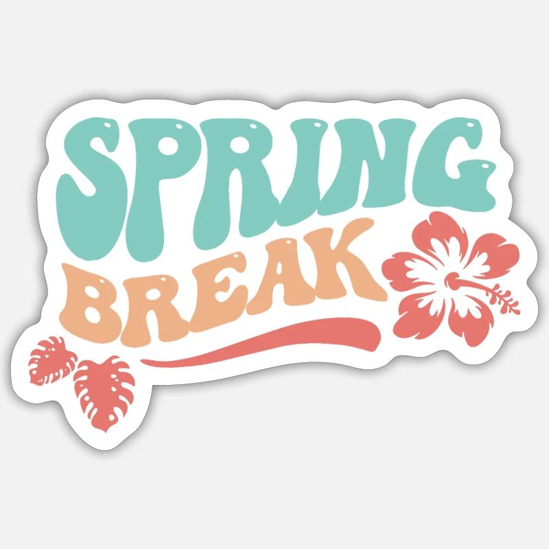 Spring Break Flowers - Sticker size S (10 x 10 cm) - white matte