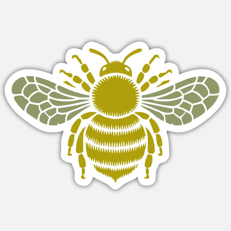biene - Sticker Größe S (10 x 10 cm) - Mattweiß