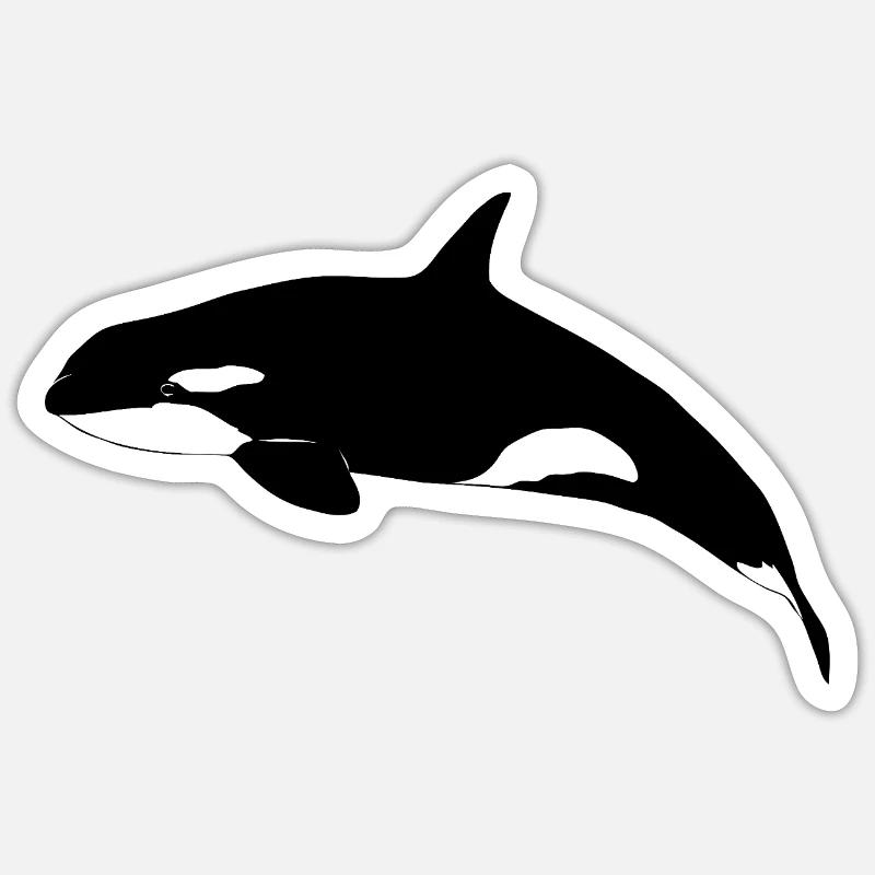 Orca - Wal - Killerwal - Sticker Größe S (10 x 10 cm) - Mattweiß