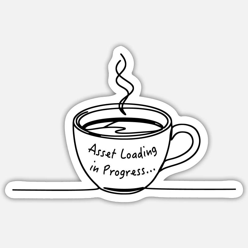 Becher - Asset Loading - Sticker Größe S (10 x 10 cm) - Mattweiß