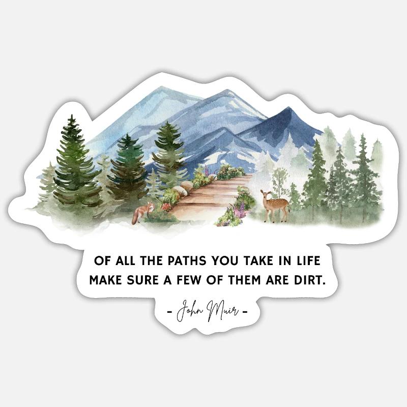 John Muir - Philosophy - Quotes - Sticker size S (10 x 10 cm) - white matte