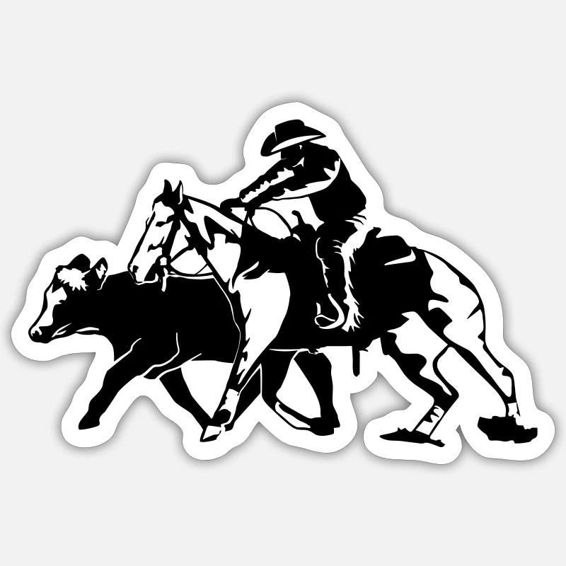 Cheval de vache rêné Sticker taille S (10 x 10 cm)