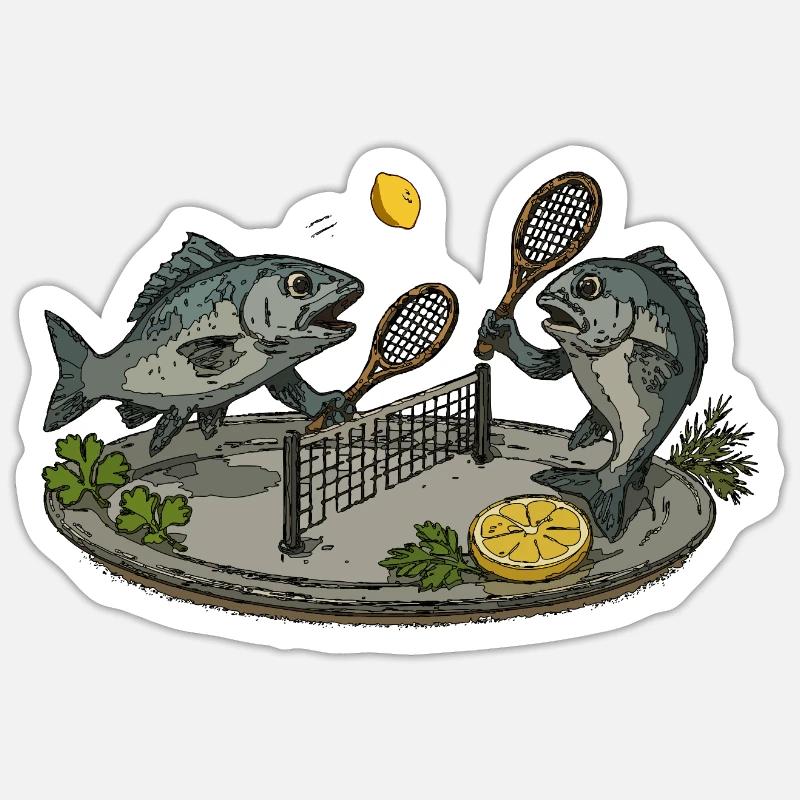 Table de ping-pong Fish - Sticker taille S (10 x 10 cm) - blanc mat