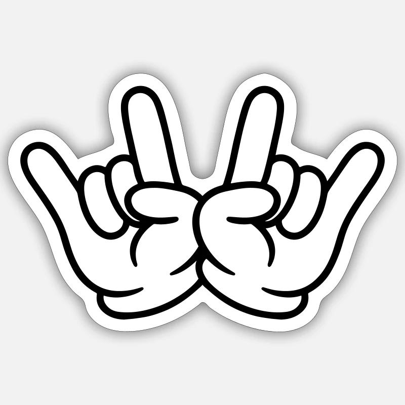 Main Comique Party - Sticker taille S (10 x 10 cm) - blanc mat
