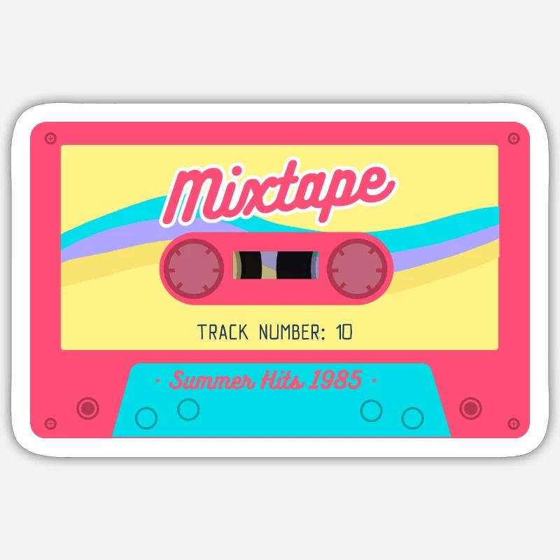 Retro Tape – 1985 Edition - Sticker Größe S (10 x 10 cm) - Mattweiß