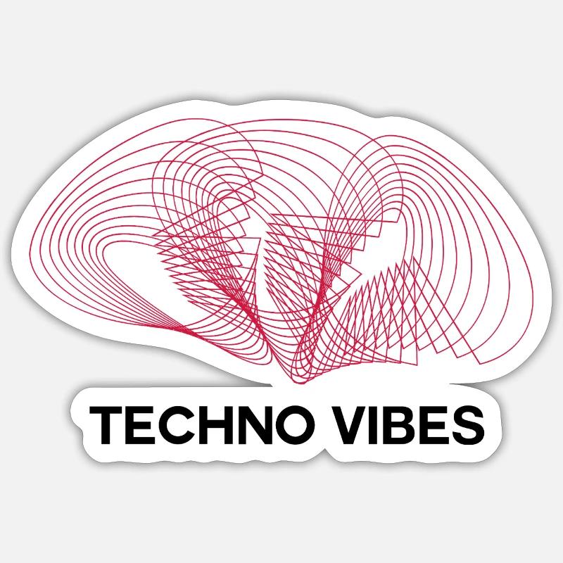 techno vibes Sticker Größe S (10 x 10 cm)