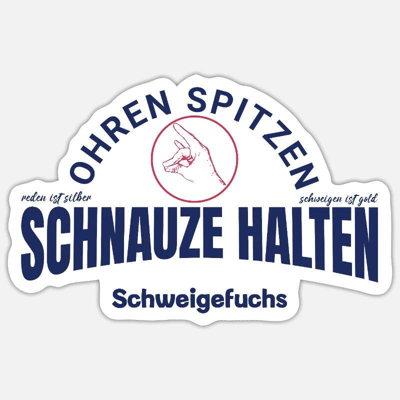 Schweigefuchs - Sticker Größe S (10 x 10 cm) - Mattweiß