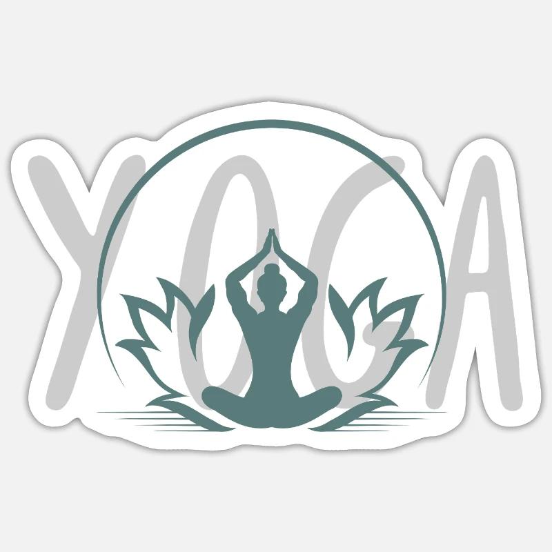 Yoga zen - Sticker taille S (10 x 10 cm) - blanc mat