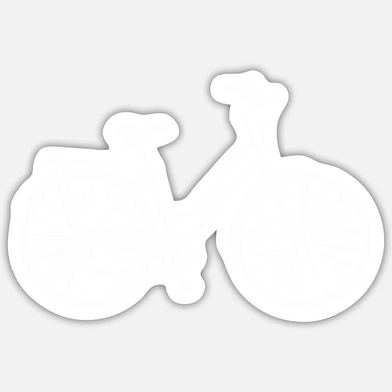 bicyclette - Sticker taille S (10 x 10 cm) - blanc mat
