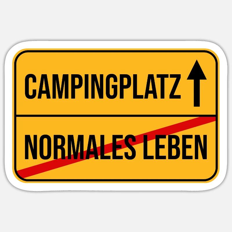Campingplatz Warnhinweis Design - Sticker Größe S (10 x 10 cm) - Mattweiß