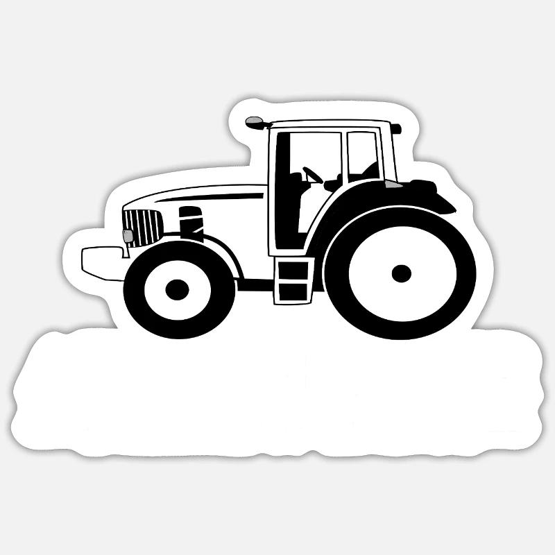 Acker traktorfahrer bauer - Sticker Größe S (10 x 10 cm) - Mattweiß