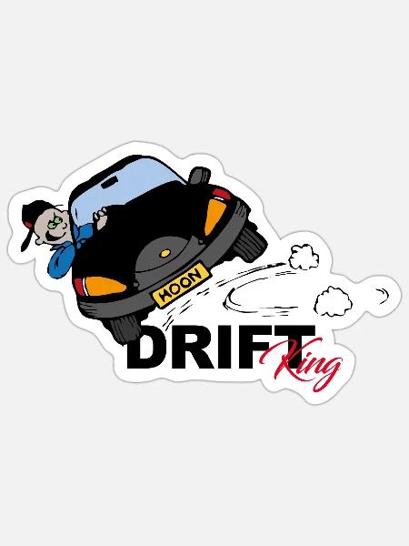 drift king Auto Tuning Design - Sticker Größe S (10 x 10 cm) - Mattweiß