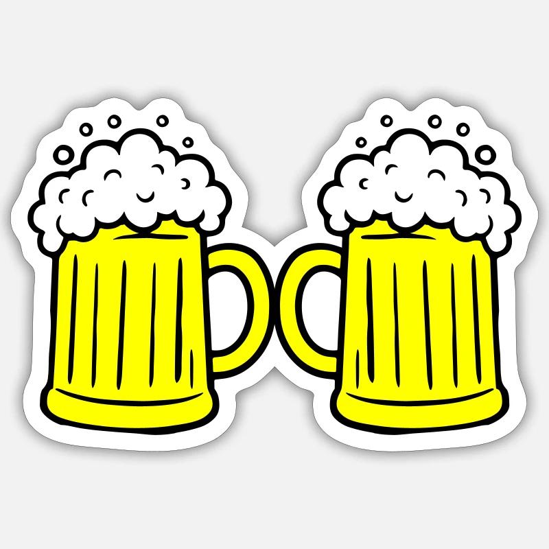 Bierglas Anstoßen Sticker Größe S (10 x 10 cm)