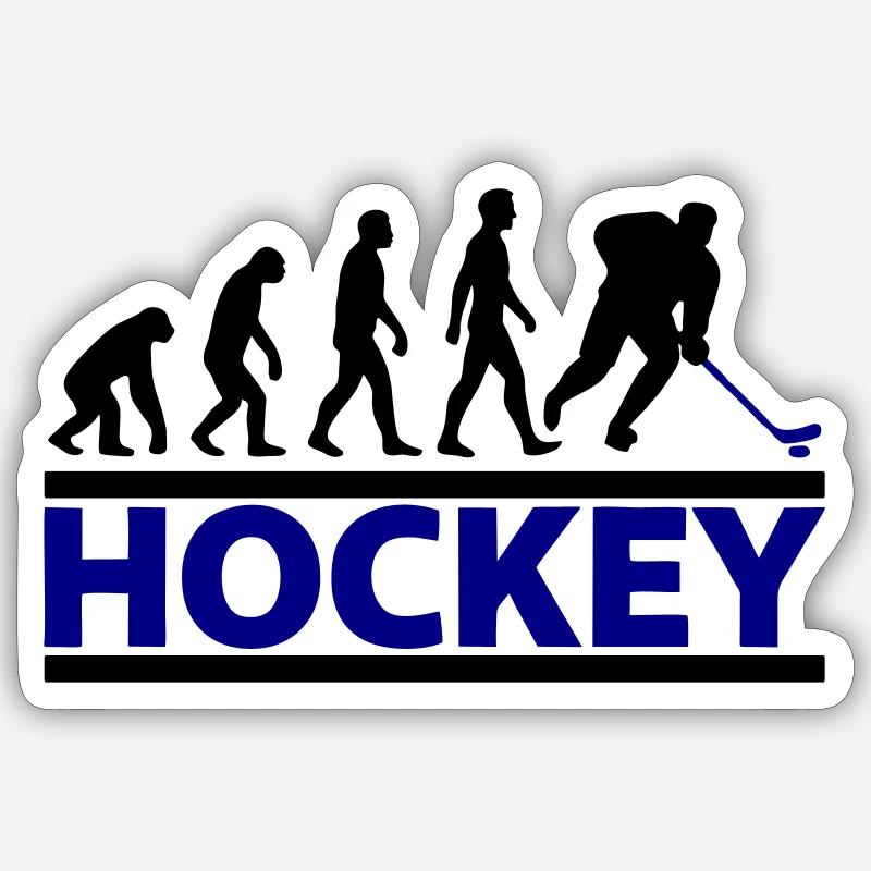 Evolution Hockey Player Cooles Geschenk - Sticker Größe S (10 x 10 cm) - Mattweiß