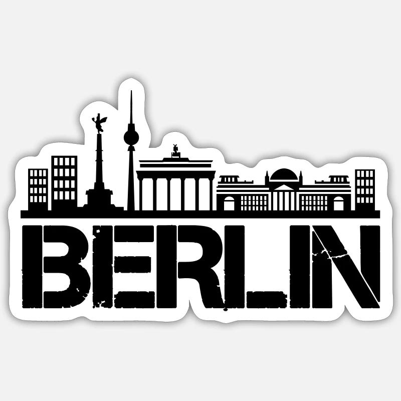 Berlin Skyline - Sticker size S (10 x 10 cm) - white matte