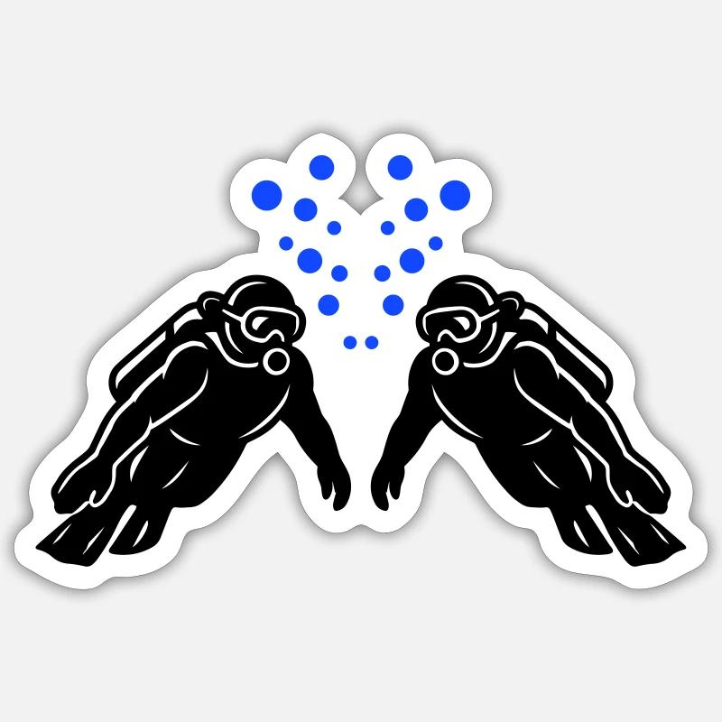 Diving Team Diving - Sticker size S (10 x 10 cm) - white matte