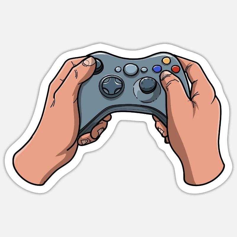 Gamer Controller - Sticker size S (10 x 10 cm) - white matte