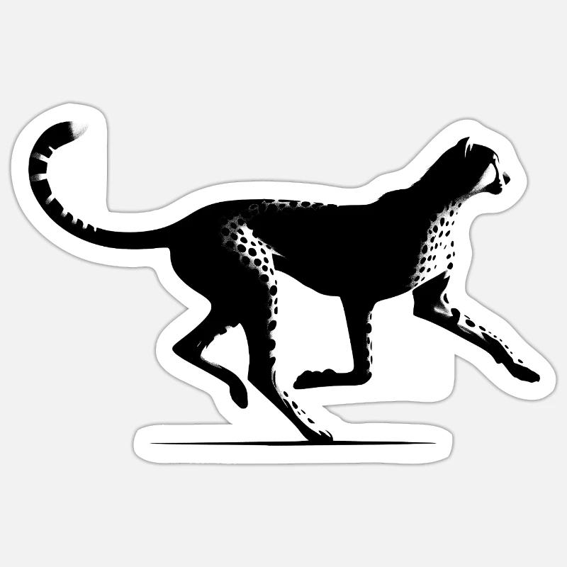 Guépard - Sticker taille S (10 x 10 cm) - blanc mat
