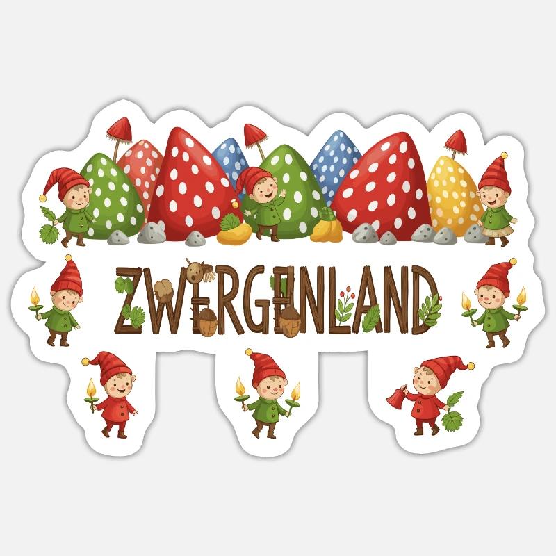 Dwarf Land Celebration - Sticker size S (10 x 10 cm) - white matte