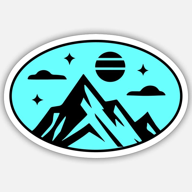 Mountains icon - Sticker size S (10 x 10 cm) - white matte