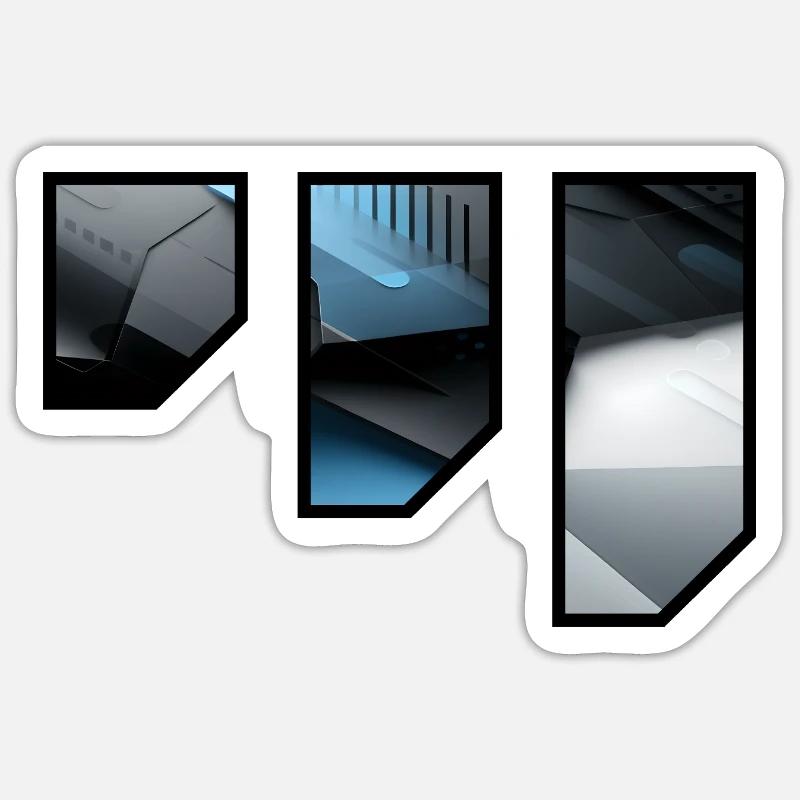 Futuristic Techno Abstract Pattern - Sticker size S (10 x 10 cm) - white matte