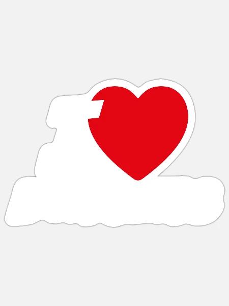 Ich liebe Burger - Sticker Größe S (10 x 10 cm) - Mattweiß
